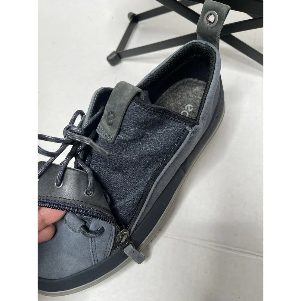 Ecco Gore Tex Womens Lace Up Zip Up Blue Shoes Women’s 9.5 ,EU 40 ,Men Size 7